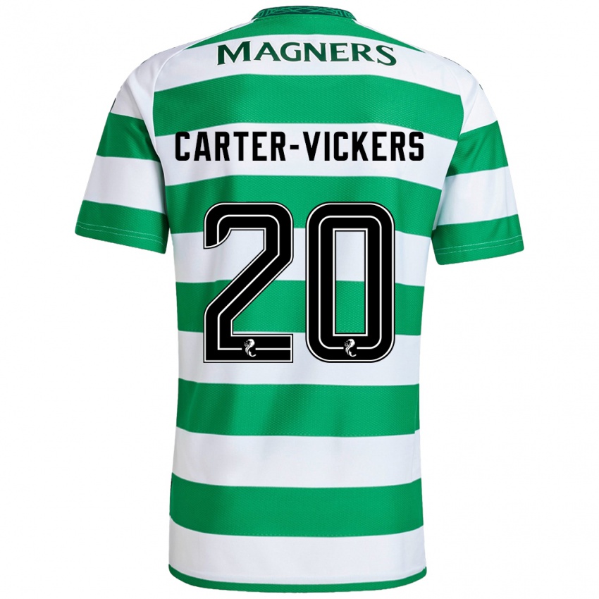 Uomo Maglia Cameron Carter-Vickers #20 Verde Bianco Kit Gara Home 2024/25 Maglietta