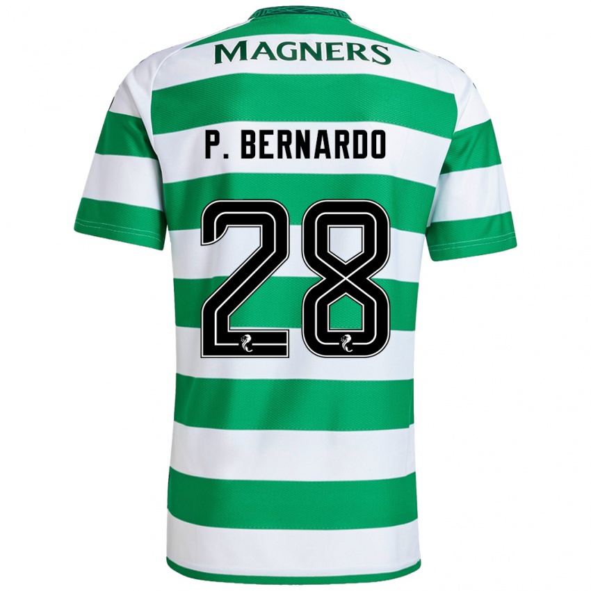 Uomo Maglia Paulo Bernardo #28 Verde Bianco Kit Gara Home 2024/25 Maglietta