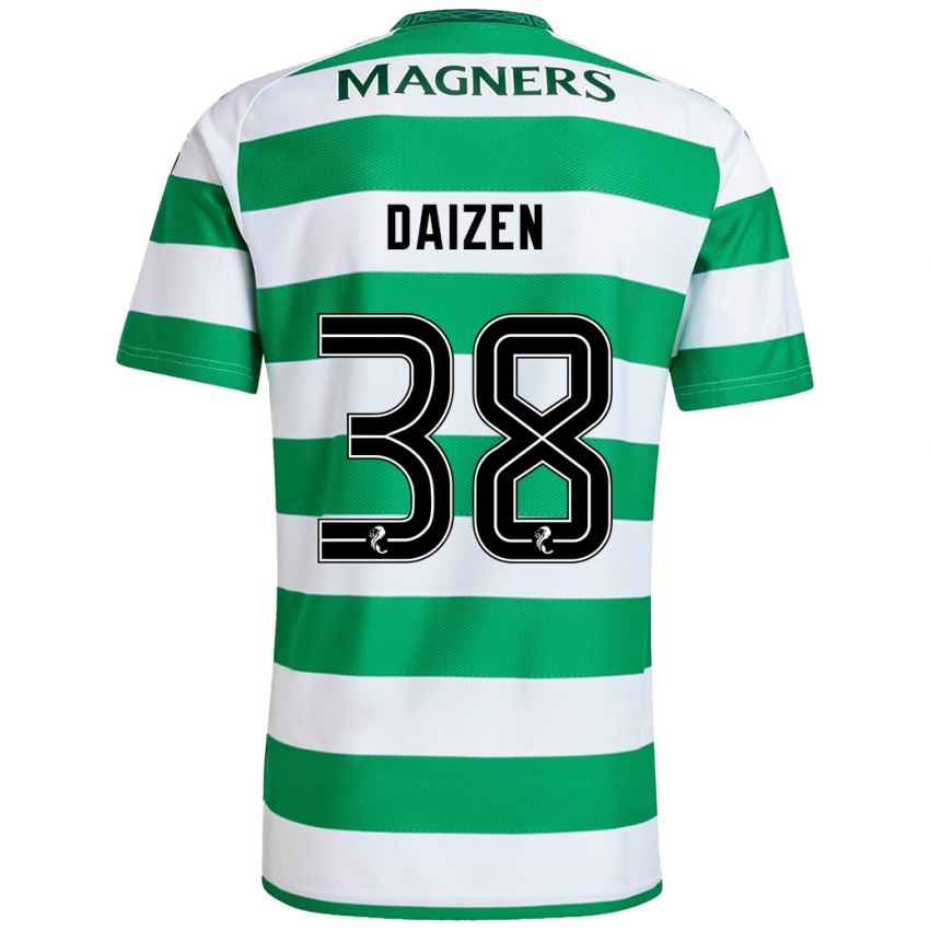 Uomo Maglia Daizen Maeda #38 Verde Bianco Kit Gara Home 2024/25 Maglietta