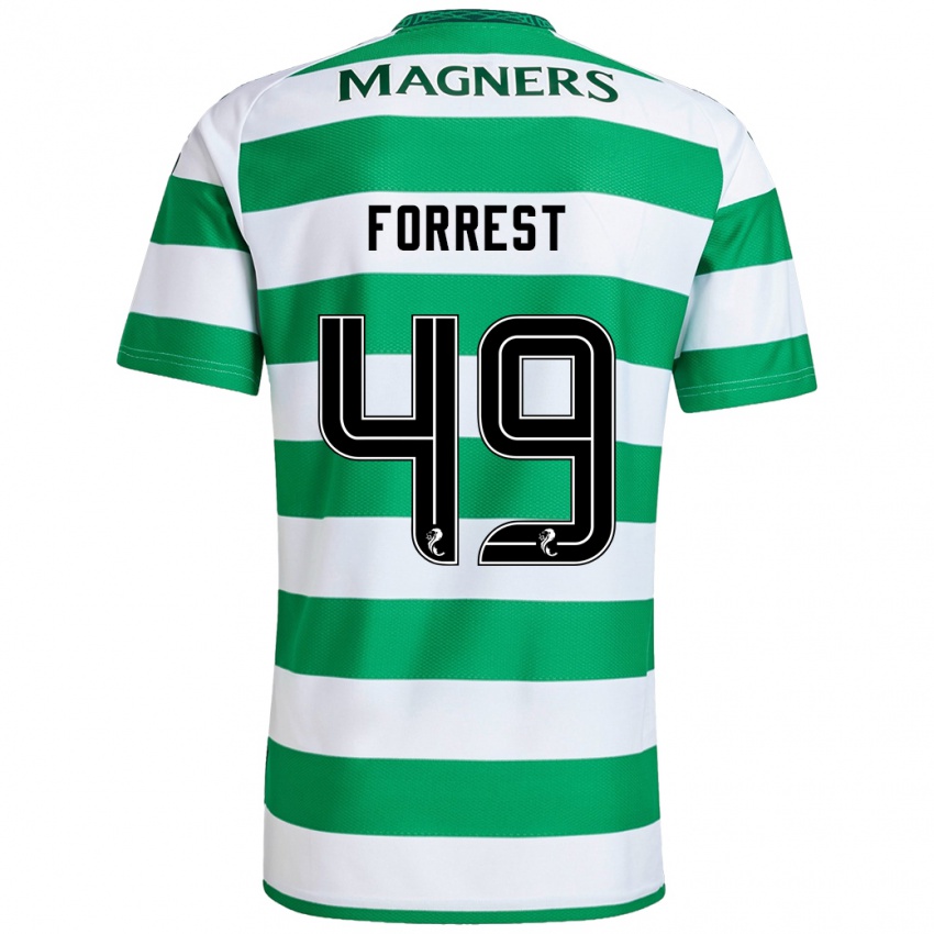 Uomo Maglia James Forrest #49 Verde Bianco Kit Gara Home 2024/25 Maglietta