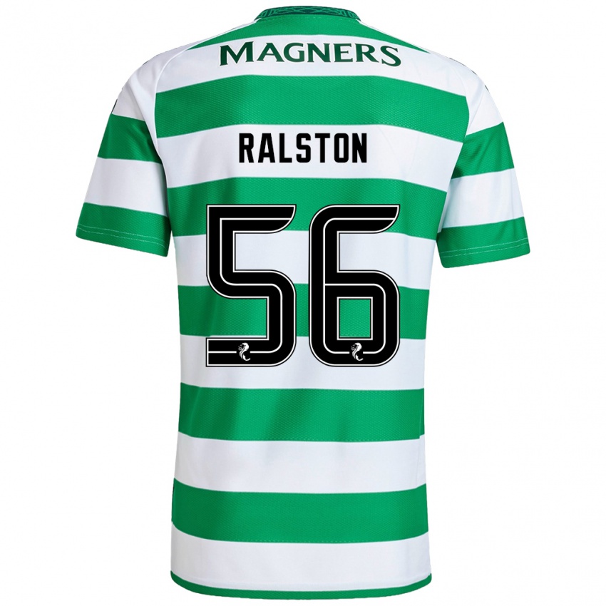 Uomo Maglia Anthony Ralston #56 Verde Bianco Kit Gara Home 2024/25 Maglietta