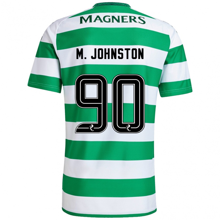 Uomo Maglia Mikey Johnston #90 Verde Bianco Kit Gara Home 2024/25 Maglietta