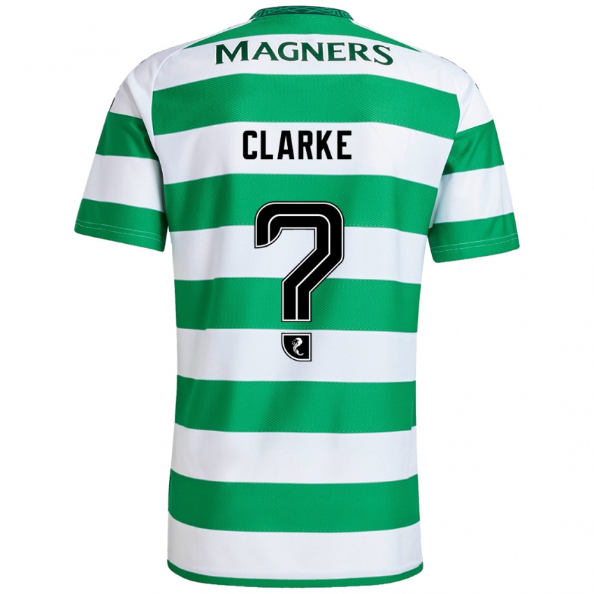 Uomo Maglia Josh Clarke #0 Verde Bianco Kit Gara Home 2024/25 Maglietta