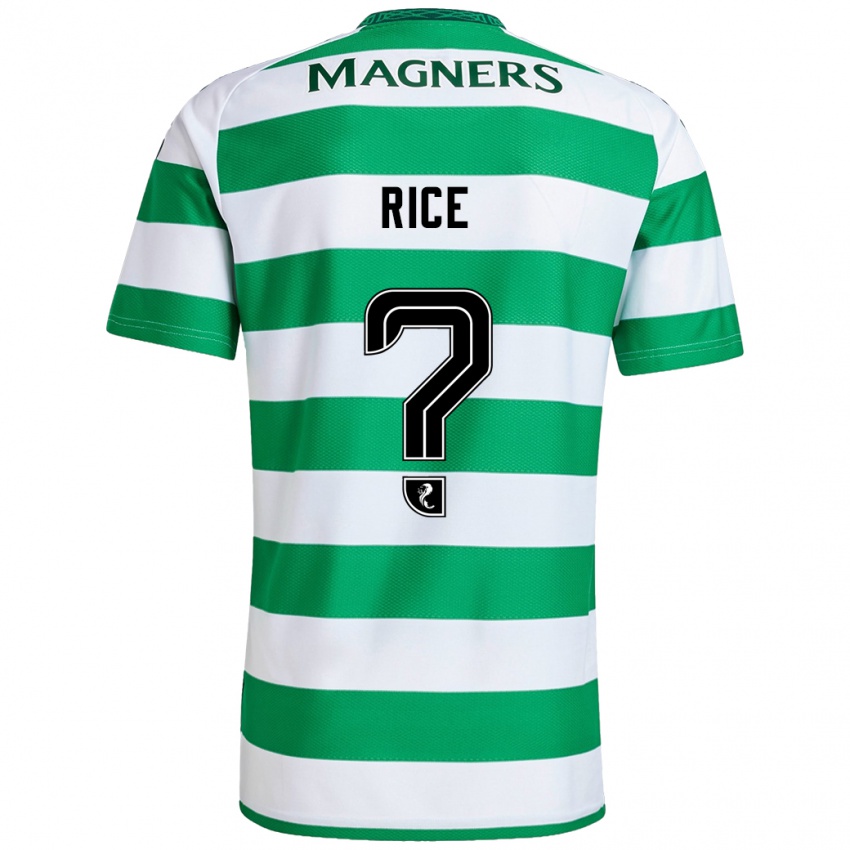 Uomo Maglia Aidan Rice #0 Verde Bianco Kit Gara Home 2024/25 Maglietta