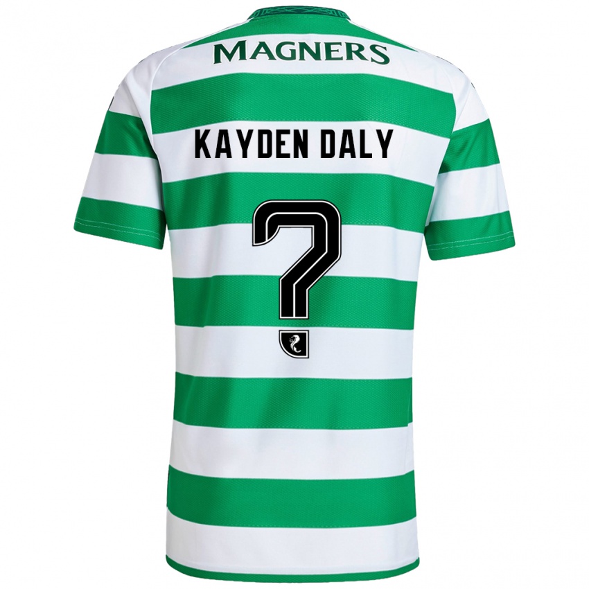 Uomo Maglia Kayden Daly #0 Verde Bianco Kit Gara Home 2024/25 Maglietta