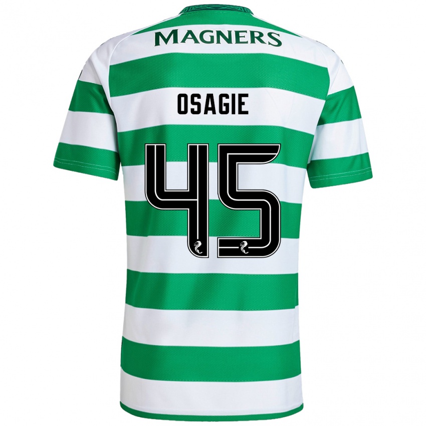 Uomo Maglia Justin Osagie #45 Verde Bianco Kit Gara Home 2024/25 Maglietta