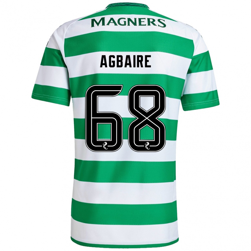 Uomo Maglia Lenny Agbaire #68 Verde Bianco Kit Gara Home 2024/25 Maglietta