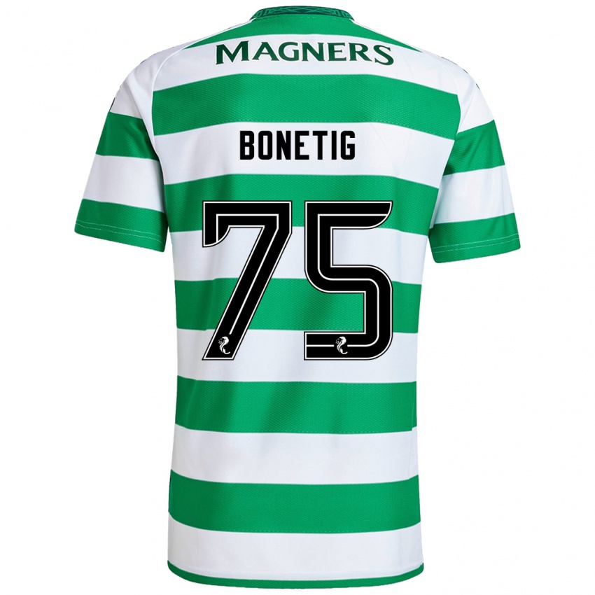 Uomo Maglia Liam Bonetig #75 Verde Bianco Kit Gara Home 2024/25 Maglietta