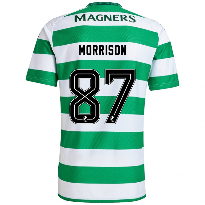 Uomo Maglia Joe Morrison #87 Verde Bianco Kit Gara Home 2024/25 Maglietta