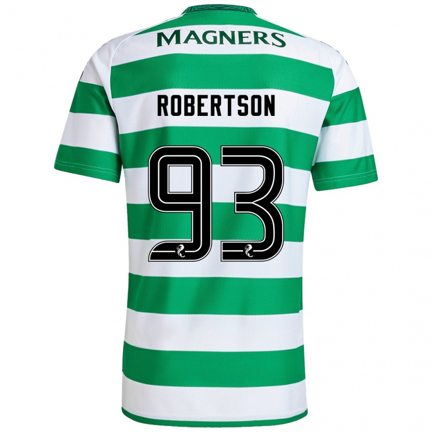 Uomo Maglia Mitchell Robertson #93 Verde Bianco Kit Gara Home 2024/25 Maglietta