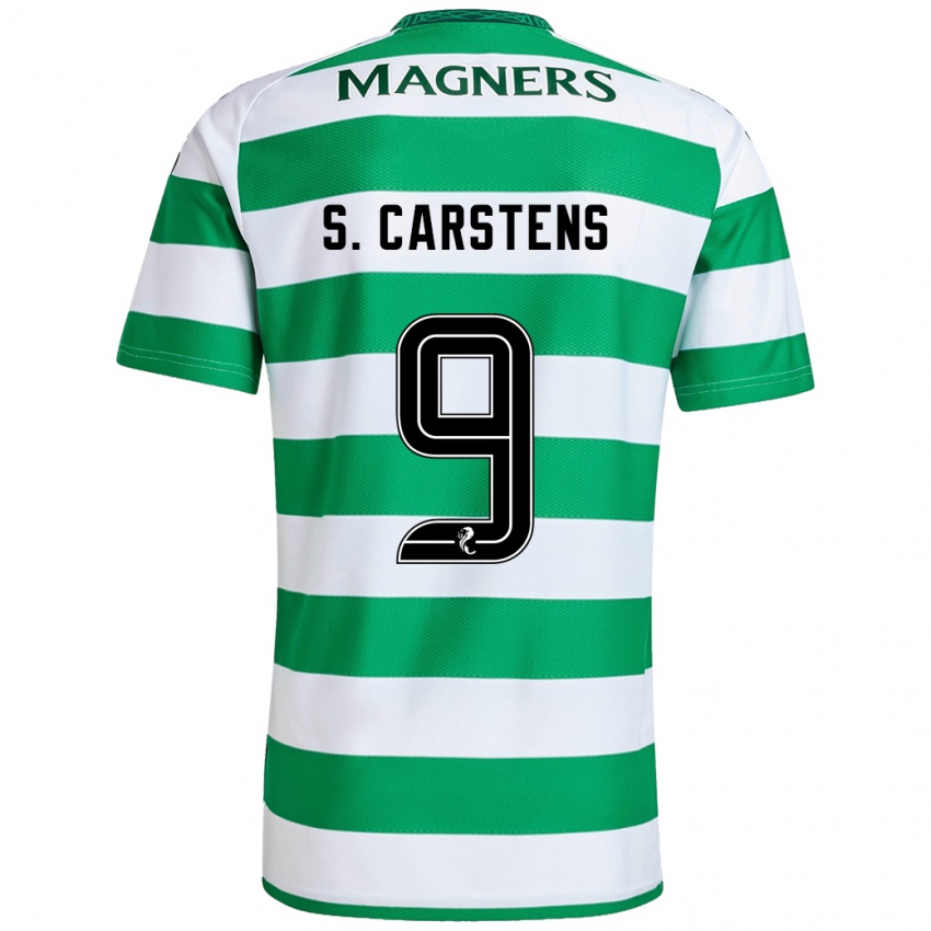 Uomo Maglia Signe Carstens #9 Verde Bianco Kit Gara Home 2024/25 Maglietta