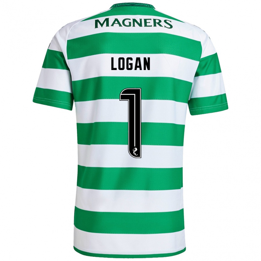 Uomo Maglia Chloe Logan #1 Verde Bianco Kit Gara Home 2024/25 Maglietta