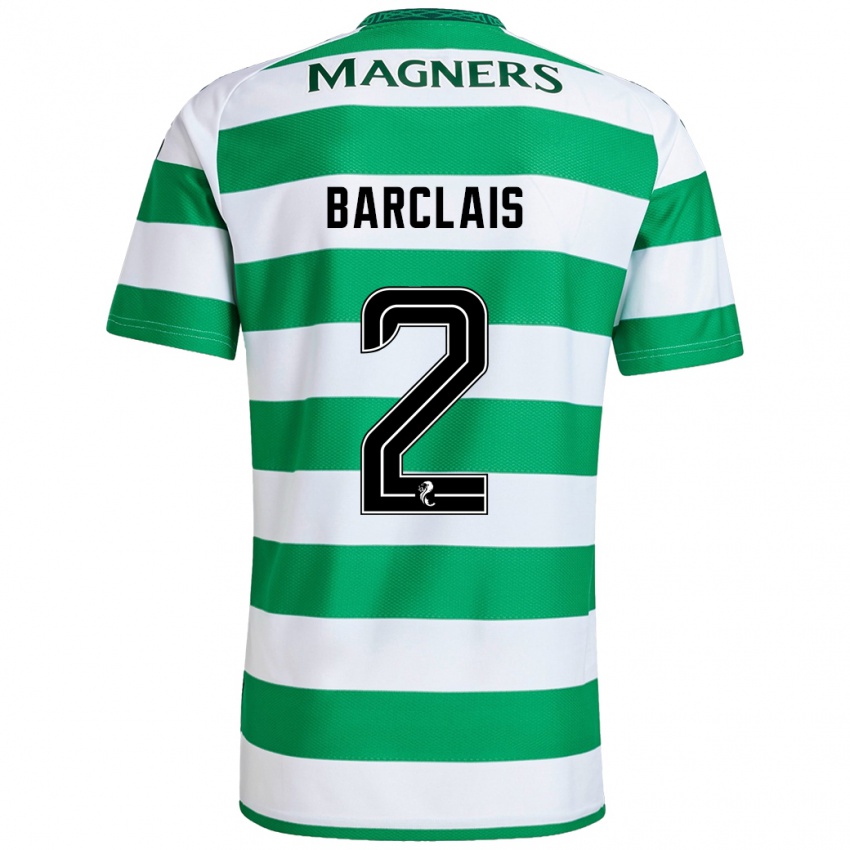 Uomo Maglia Celya Barclais #2 Verde Bianco Kit Gara Home 2024/25 Maglietta