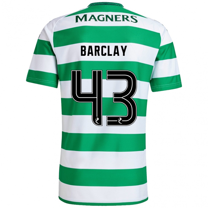 Uomo Maglia Lucy Barclay #43 Verde Bianco Kit Gara Home 2024/25 Maglietta