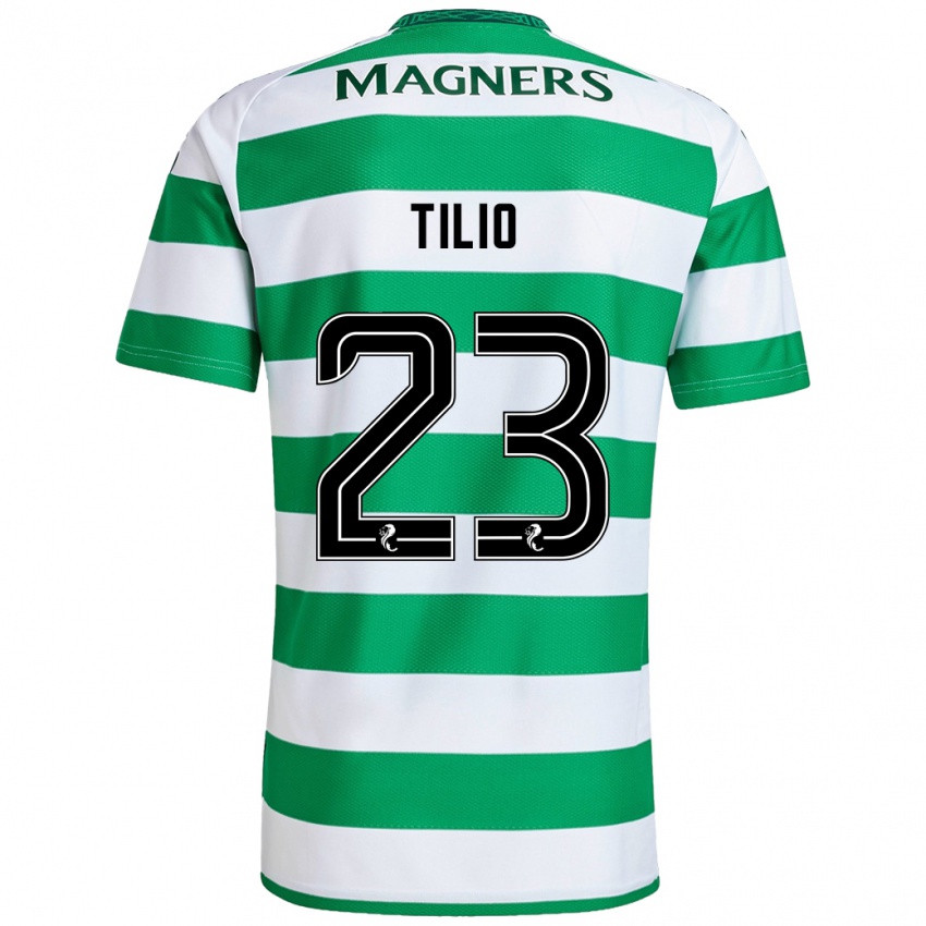 Uomo Maglia Marco Tilio #23 Verde Bianco Kit Gara Home 2024/25 Maglietta