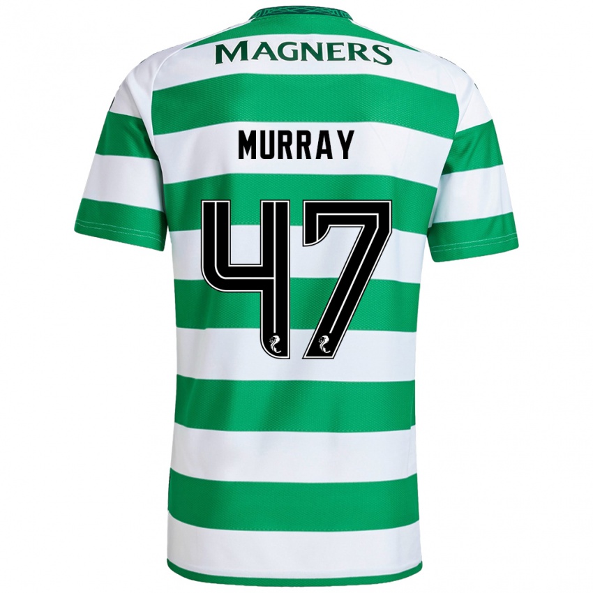 Uomo Maglia Dane Murray #47 Verde Bianco Kit Gara Home 2024/25 Maglietta