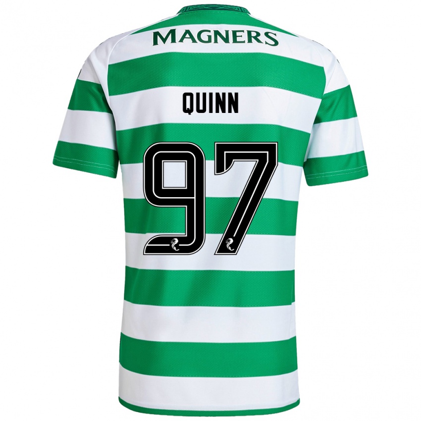 Uomo Maglia Ben Quinn #97 Verde Bianco Kit Gara Home 2024/25 Maglietta