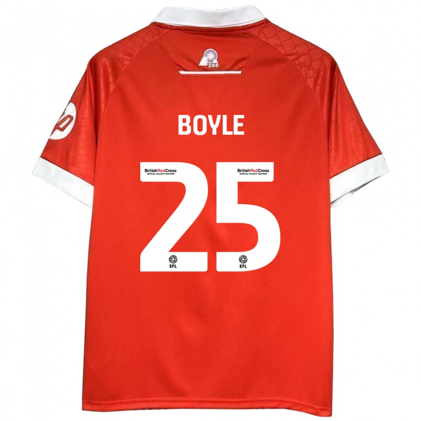 Uomo Maglia Will Boyle #25 Rosso Bianco Kit Gara Home 2024/25 Maglietta