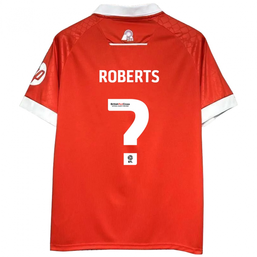 Uomo Maglia Hari Roberts #0 Rosso Bianco Kit Gara Home 2024/25 Maglietta