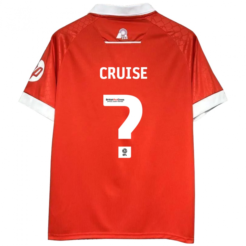 Uomo Maglia George Cruise #0 Rosso Bianco Kit Gara Home 2024/25 Maglietta