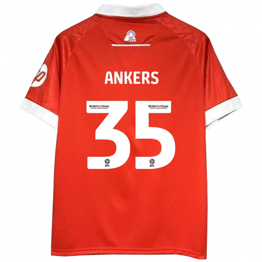 Uomo Maglia Chloe Ankers #35 Rosso Bianco Kit Gara Home 2024/25 Maglietta