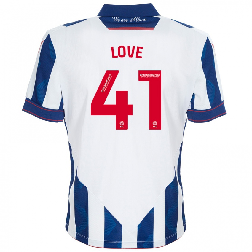 Uomo Maglia Layton Love #41 Bianco Blu Scuro Kit Gara Home 2024/25 Maglietta