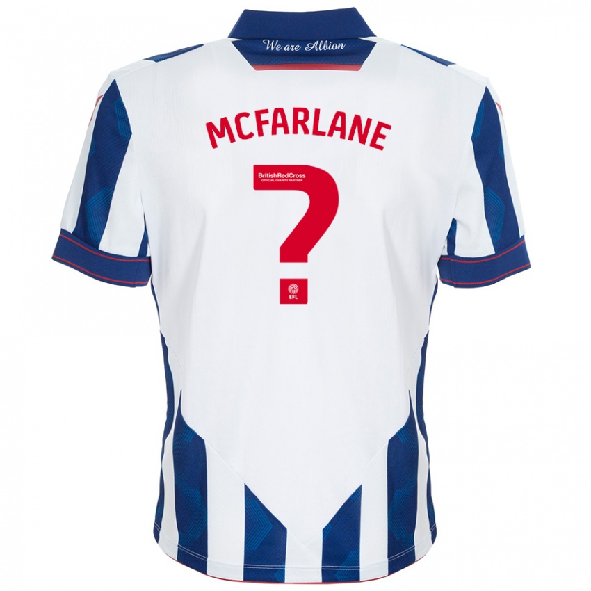 Uomo Maglia Ellie Mcfarlane #0 Bianco Blu Scuro Kit Gara Home 2024/25 Maglietta