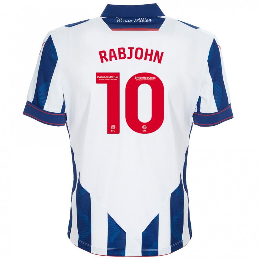 Uomo Maglia Olivia Rabjohn #10 Bianco Blu Scuro Kit Gara Home 2024/25 Maglietta