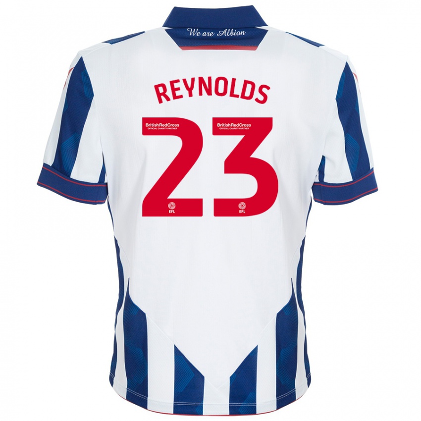 Uomo Maglia Taylor Reynolds #23 Bianco Blu Scuro Kit Gara Home 2024/25 Maglietta