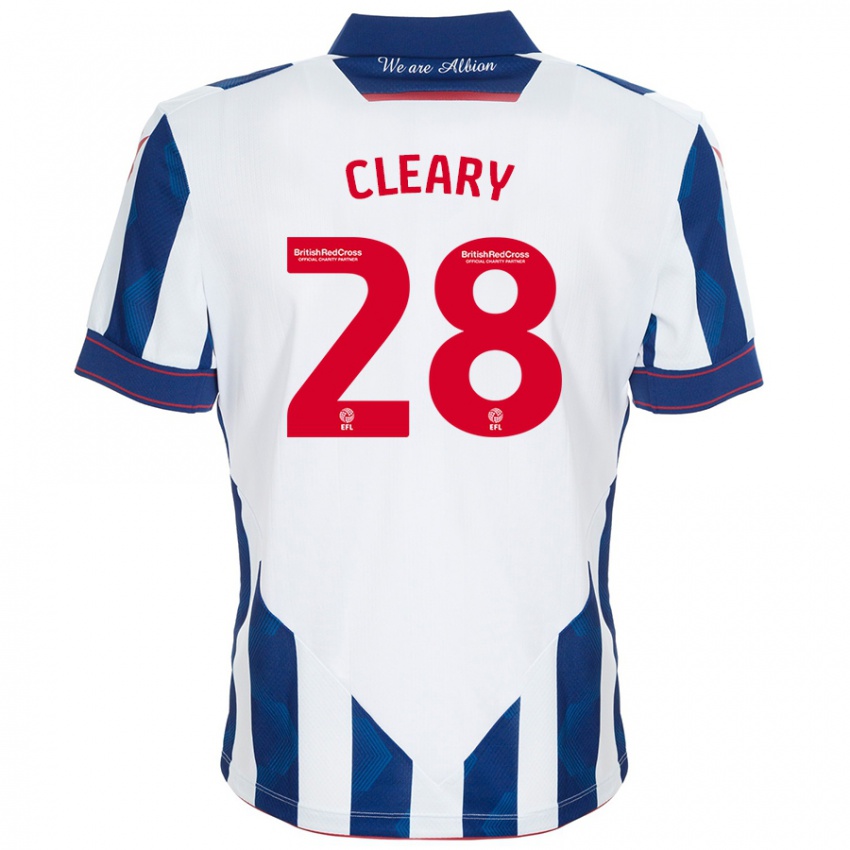 Uomo Maglia Reyes Cleary #28 Bianco Blu Scuro Kit Gara Home 2024/25 Maglietta