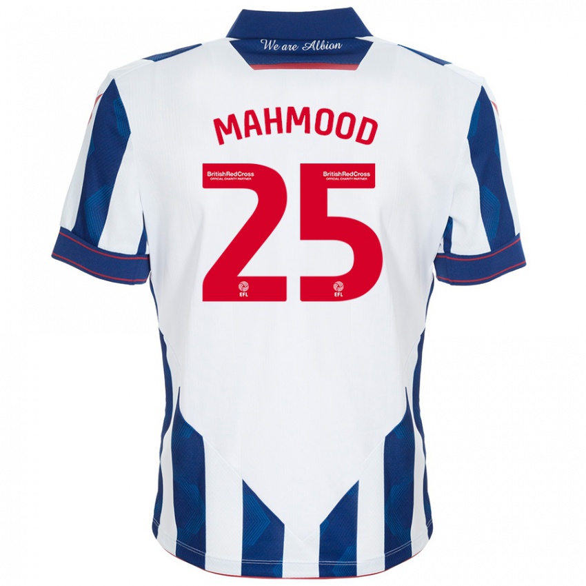 Uomo Maglia Mahmood #25 Bianco Blu Scuro Kit Gara Home 2024/25 Maglietta