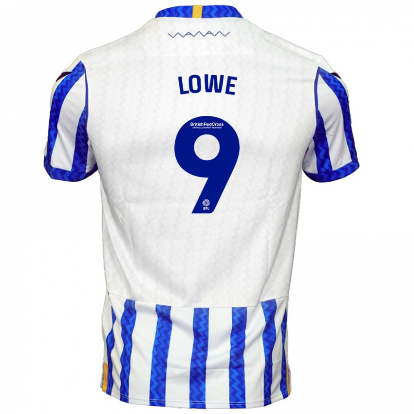 Uomo Maglia Jamal Lowe #9 Blu Bianco Kit Gara Home 2024/25 Maglietta