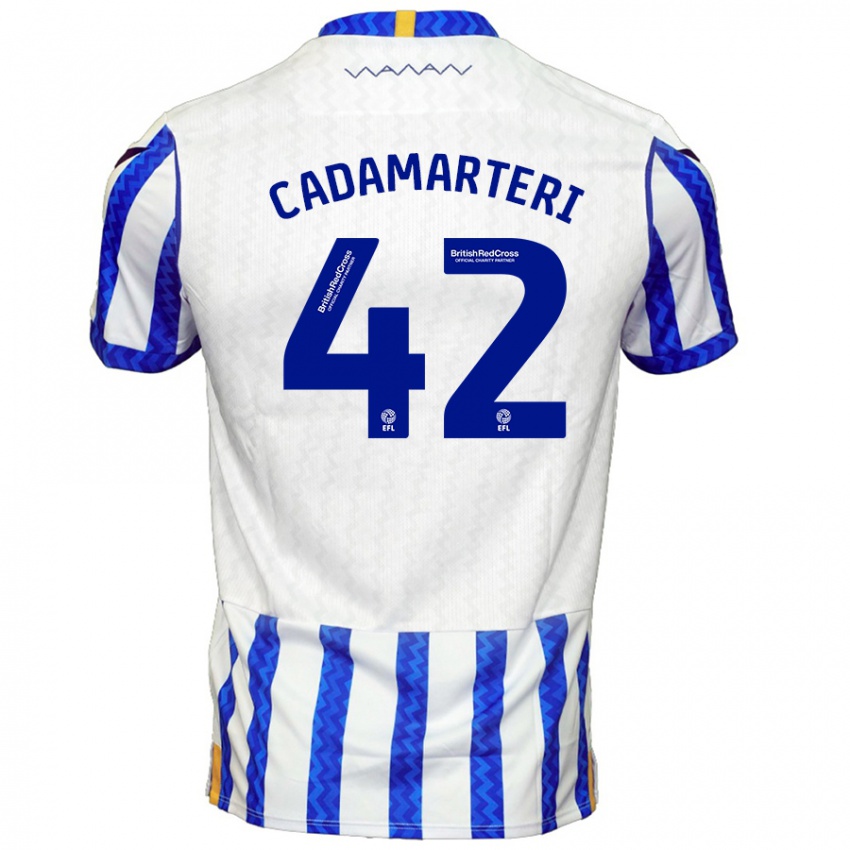 Uomo Maglia Bailey Cadamarteri #42 Blu Bianco Kit Gara Home 2024/25 Maglietta