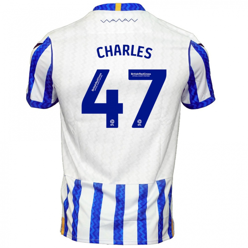 Uomo Maglia Pierce Charles #47 Blu Bianco Kit Gara Home 2024/25 Maglietta