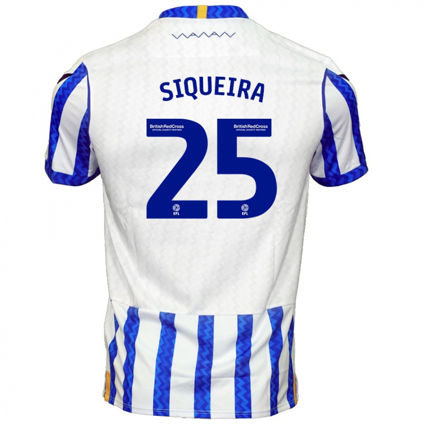 Uomo Maglia Guilherme Siqueira #25 Blu Bianco Kit Gara Home 2024/25 Maglietta