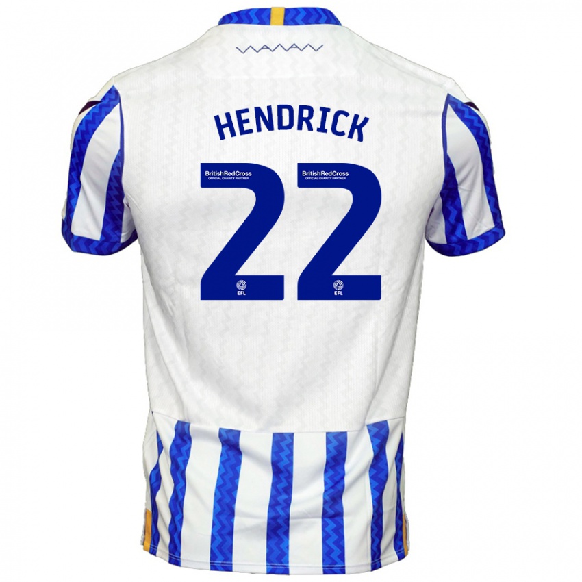 Uomo Maglia Jeff Hendrick #22 Blu Bianco Kit Gara Home 2024/25 Maglietta