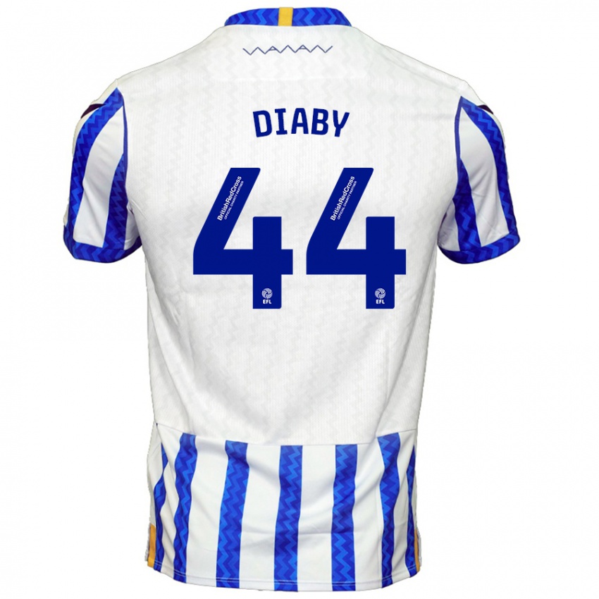 Uomo Maglia Momo Diaby #44 Blu Bianco Kit Gara Home 2024/25 Maglietta