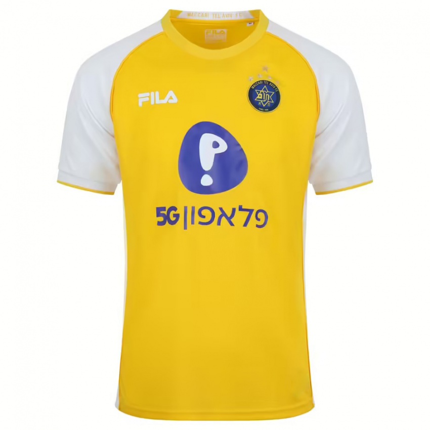 Uomo Maglia Itay Mehger #0 Giallo Bianco Kit Gara Home 2024/25 Maglietta