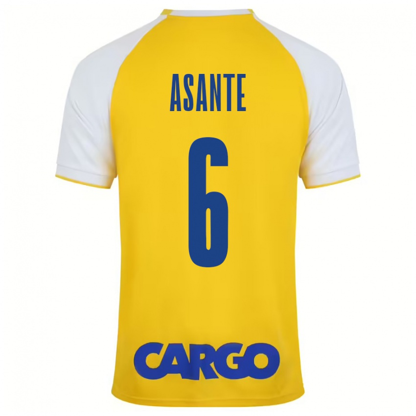 Uomo Maglia Tyrese Asante #6 Giallo Bianco Kit Gara Home 2024/25 Maglietta