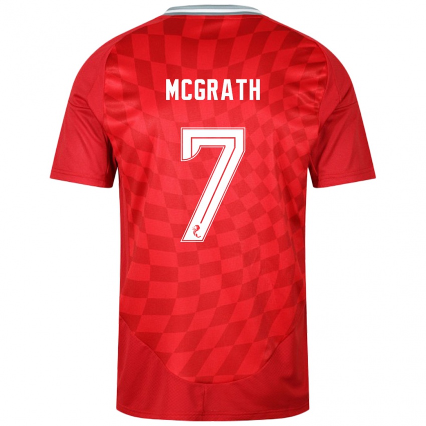 Uomo Maglia Jamie Mcgrath #7 Rosso Kit Gara Home 2024/25 Maglietta