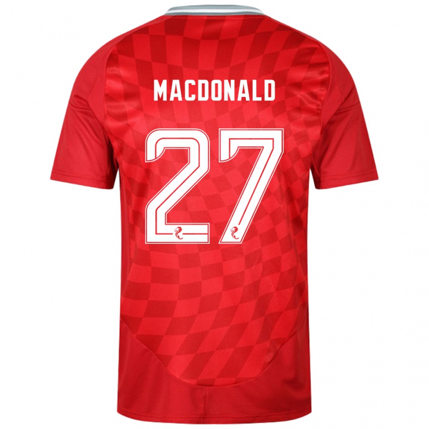 Uomo Maglia Angus Macdonald #27 Rosso Kit Gara Home 2024/25 Maglietta