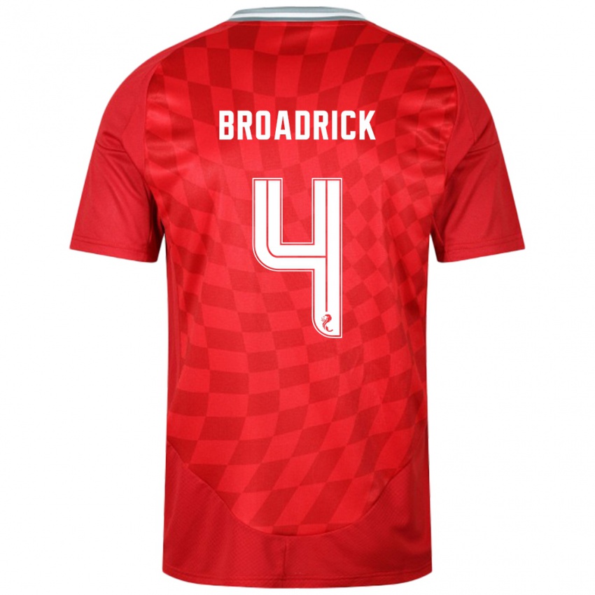 Uomo Maglia Jessica Broadrick #4 Rosso Kit Gara Home 2024/25 Maglietta