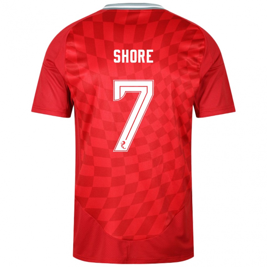 Uomo Maglia Eilidh Shore #7 Rosso Kit Gara Home 2024/25 Maglietta