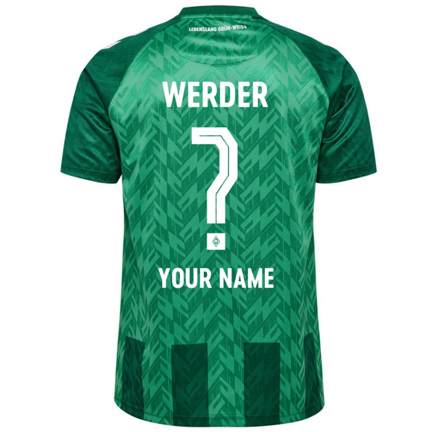 Uomo Maglia Il Tuo Nome #0 Verde Kit Gara Home 2024/25 Maglietta