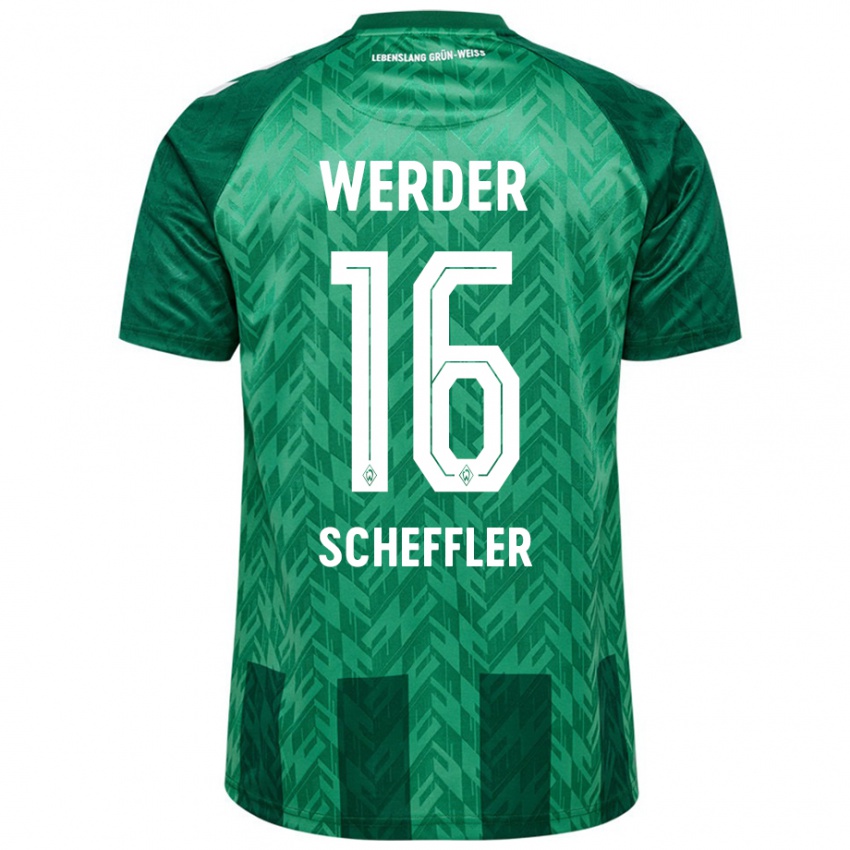 Uomo Maglia Ian Scheffler #16 Verde Kit Gara Home 2024/25 Maglietta