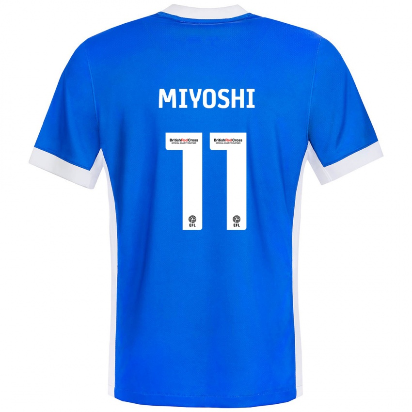 Uomo Maglia Koji Miyoshi #11 Blu Bianco Kit Gara Home 2024/25 Maglietta