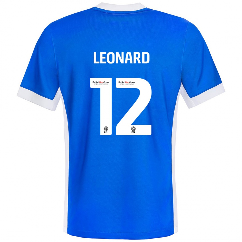 Uomo Maglia Marc Leonard #12 Blu Bianco Kit Gara Home 2024/25 Maglietta