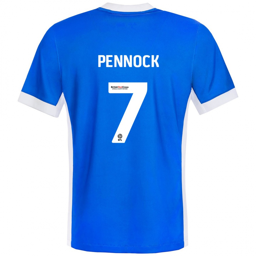 Uomo Maglia Jade Pennock #7 Blu Bianco Kit Gara Home 2024/25 Maglietta