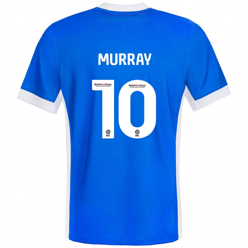 Uomo Maglia Christie Murray #10 Blu Bianco Kit Gara Home 2024/25 Maglietta