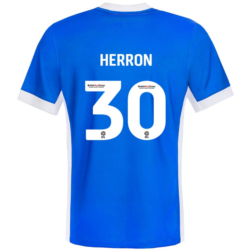 Uomo Maglia Neve Herron #30 Blu Bianco Kit Gara Home 2024/25 Maglietta